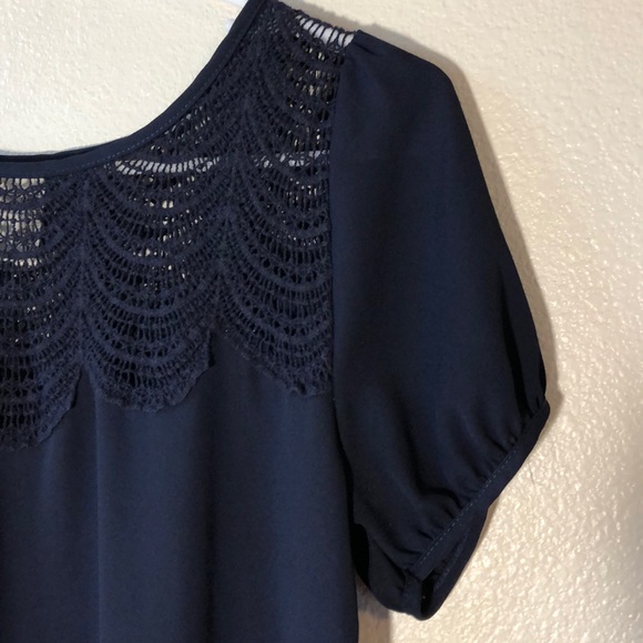 Navy Lace Blouse - Picture 2 of 7